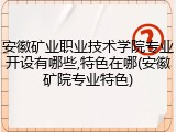 安徽矿业职业技术学院专业开设有哪些,特色在哪(安徽矿院专业特色)
