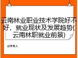 云南林业职业技术学院好不好，就业现状及发展趋势(云南林职就业前景)