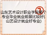 山东艺术设计职业学院哪个专业毕业就业前景比较好(山艺设计就业好专业)