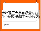 武汉理工大学有哪些专业，几个校区(武理工专业校区)