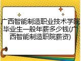 广西智能制造职业技术学院毕业生一般年薪多少钱(广西智能制造职院薪资)