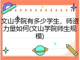 文山学院有多少学生，师资力量如何(文山学院师生规模)