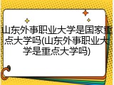 山东外事职业大学是国家重点大学吗(山东外事职业大学是重点大学吗)