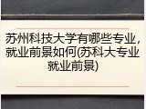 苏州科技大学有哪些专业，就业前景如何(苏科大专业就业前景)