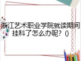 浙江艺术职业学院就读期间挂科了怎么办呢？