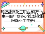 鹤壁能源化工职业学院毕业生一般年薪多少钱(鹤化职院毕业生年薪)