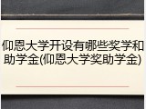 仰恩大学开设有哪些奖学和助学金(仰恩大学奖助学金)