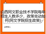 山西同文职业技术学院每年招生人数多少，政策变动如何(同文学院招生政策)