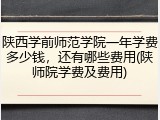 陕西学前师范学院一年学费多少钱，还有哪些费用(陕师院学费及费用)