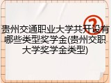 贵州交通职业大学共开设有哪些类型奖学金(贵州交职大学奖学金类型)