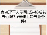 青岛理工大学可以进校后转专业吗？(青理工转专业条件)