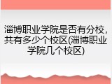 淄博职业学院是否有分校，共有多少个校区(淄博职业学院几个校区)