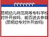 昆明幼儿师范高等专科学校对外开放吗，能否进去参观(昆明幼专对外开放吗)