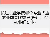 长江职业学院哪个专业毕业就业前景比较好(长江职院就业好专业)