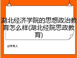 湖北经济学院的思想政治教育怎么样(湖北经院思政教育)