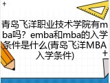 青岛飞洋职业技术学院有mba吗？emba和mba的入学条件是什么(青岛飞洋MBA入学条件)