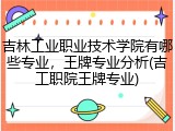 吉林工业职业技术学院有哪些专业，王牌专业分析(吉工职院王牌专业)