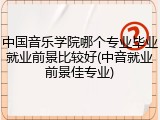 中国音乐学院哪个专业毕业就业前景比较好(中音就业前景佳专业)