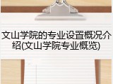 文山学院的专业设置概况介绍(文山学院专业概览)