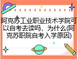 阿克苏工业职业技术学院可以自考去读吗，为什么(阿克苏职院自考入学原因)