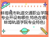 蚌埠城市轨道交通职业学院专业开设有哪些,特色在哪(蚌埠轨道学院专业特色)