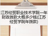 江苏经贸职业技术学院一年财政拨款大概多少钱(江苏经贸学院年拨款)