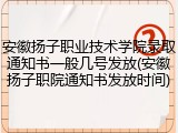 安徽扬子职业技术学院录取通知书一般几号发放(安徽扬子职院通知书发放时间)