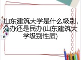 山东建筑大学是什么级别，公办还是民办(山东建筑大学级别性质)