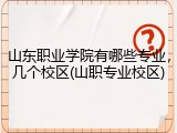 山东职业学院有哪些专业，几个校区(山职专业校区)