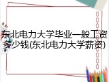 东北电力大学毕业一般工资多少钱(东北电力大学薪资)