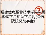 福建信息职业技术学院有哪些奖学金和助学金呢(福信院校奖助学金)