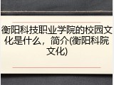 衡阳科技职业学院的校园文化是什么，简介(衡阳科院文化)