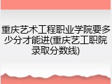 重庆艺术工程职业学院要多少分才能进(重庆艺工职院录取分数线)