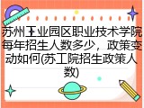 苏州工业园区职业技术学院每年招生人数多少，政策变动如何(苏工院招生政策人数)