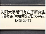 沈阳大学是否有在职研究生,报考条件如何(沈阳大学在职研条件)