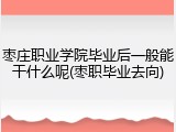 枣庄职业学院毕业后一般能干什么呢(枣职毕业去向)