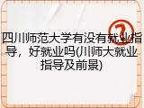 四川师范大学有没有就业指导，好就业吗(川师大就业指导及前景)