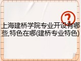 上海建桥学院专业开设有哪些,特色在哪(建桥专业特色)
