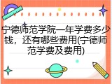 宁德师范学院一年学费多少钱，还有哪些费用(宁德师范学费及费用)