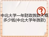 中北大学一年财政拨款大概多少钱(中北大学年拨款)