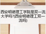 西安明德理工学院是双一流大学吗?(西安明德理工双一流吗)