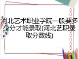 河北艺术职业学院一般要多少分才能录取(河北艺职录取分数线)