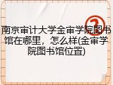 南京审计大学金审学院图书馆在哪里，怎么样(金审学院图书馆位置)