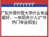 广东外语外贸大学什么专业最好，一年招多少人(广外热门专业招生)