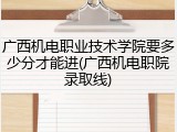 广西机电职业技术学院要多少分才能进(广西机电职院录取线)