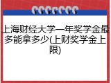 上海财经大学一年奖学金最多能拿多少(上财奖学金上限)