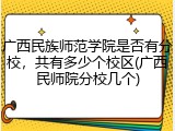 广西民族师范学院是否有分校，共有多少个校区(广西民师院分校几个)