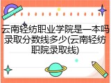 云南轻纺职业学院是一本吗录取分数线多少(云南轻纺职院录取线)