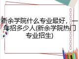 新余学院什么专业最好，一年招多少人(新余学院热门专业招生)