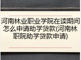 河南林业职业学院在读期间怎么申请助学贷款(河南林职院助学贷款申请)